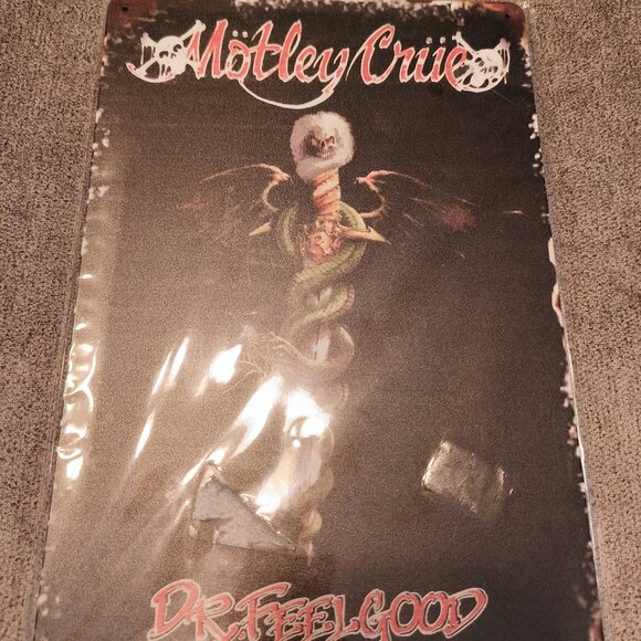 MOTLEY CRUE DR. FEEL GOOD TIN METAL WALL SIGN - Picture 1 of 1